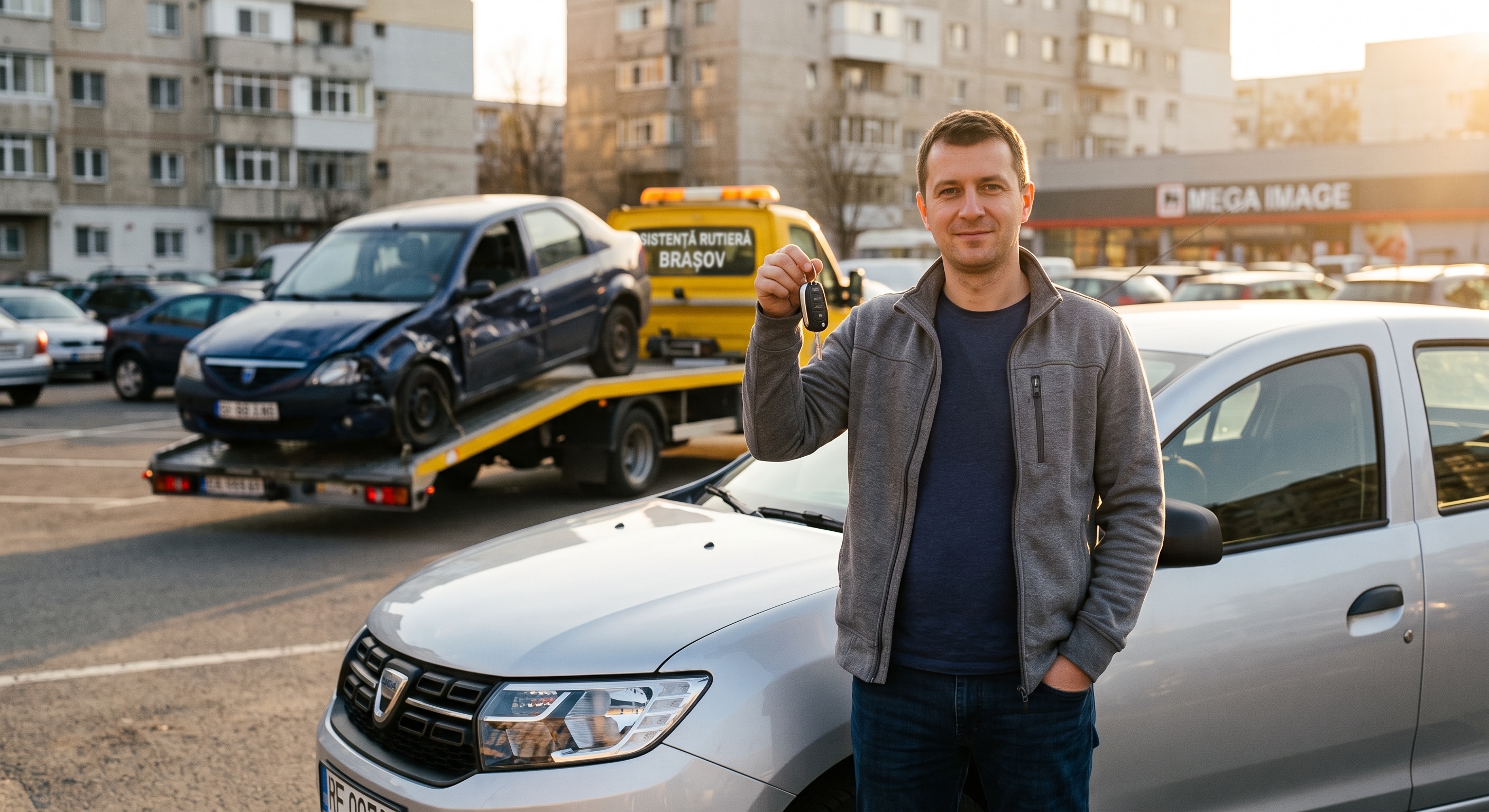 Accident în Brașov, vineri după-amiaza — mașină la schimb obținută prin ARODEC by DAUNE.expert